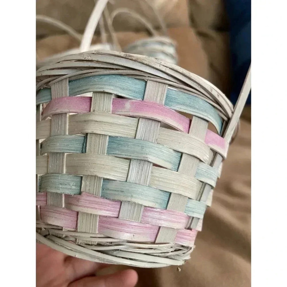 13 Vintage NEW Pastel Small Easter Baskets - Picture 4 of 10
